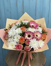Букет цветов из:  Розы, Герберы и Хризантемы #REPLACE_PRED# Енотаевке