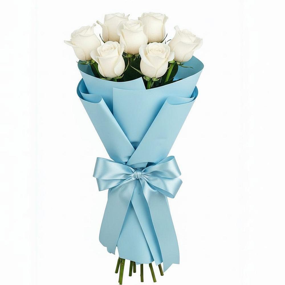 Букет 7 белых роз Проуд в Енотаевке