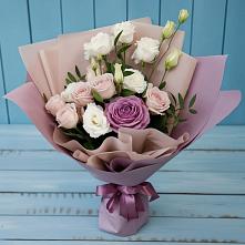 Букет цветов из:  Розы и Лизиантусы в Енотаевке