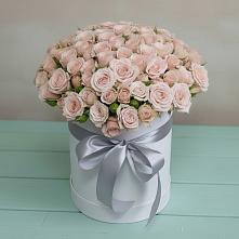 Цветочная композиция из Розы в шляпной коробке в Енотаевке