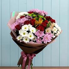 Букет цветов из:  Розы, Хризантемы и Альстромерии в Енотаевке