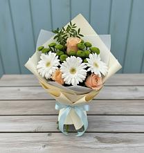 Букет цветов из:  Герберы, Розы и Хризантемы #REPLACE_PRED# Енотаевке